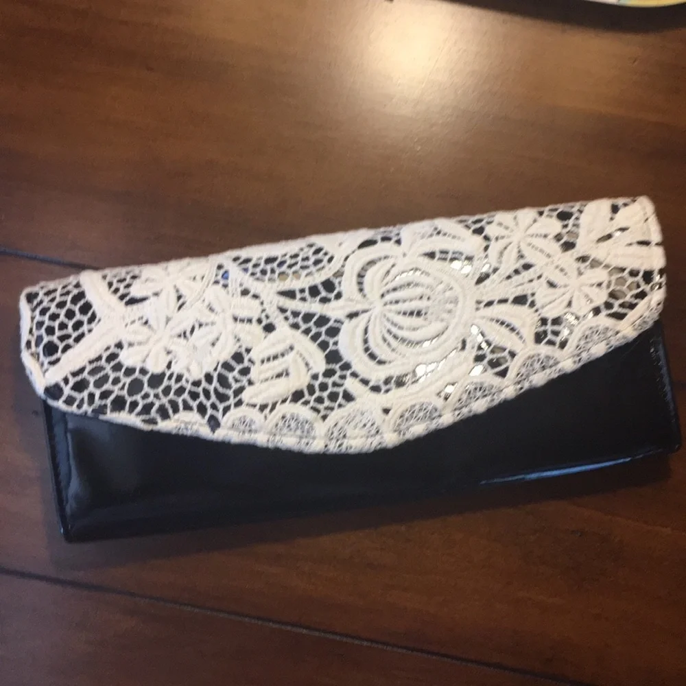 Patent Leather and Lace Evening Bag Cl… - Picture 1 of 5